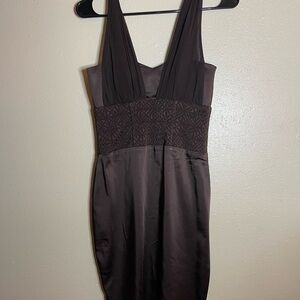 Elegant Brown Sleeveless Dress